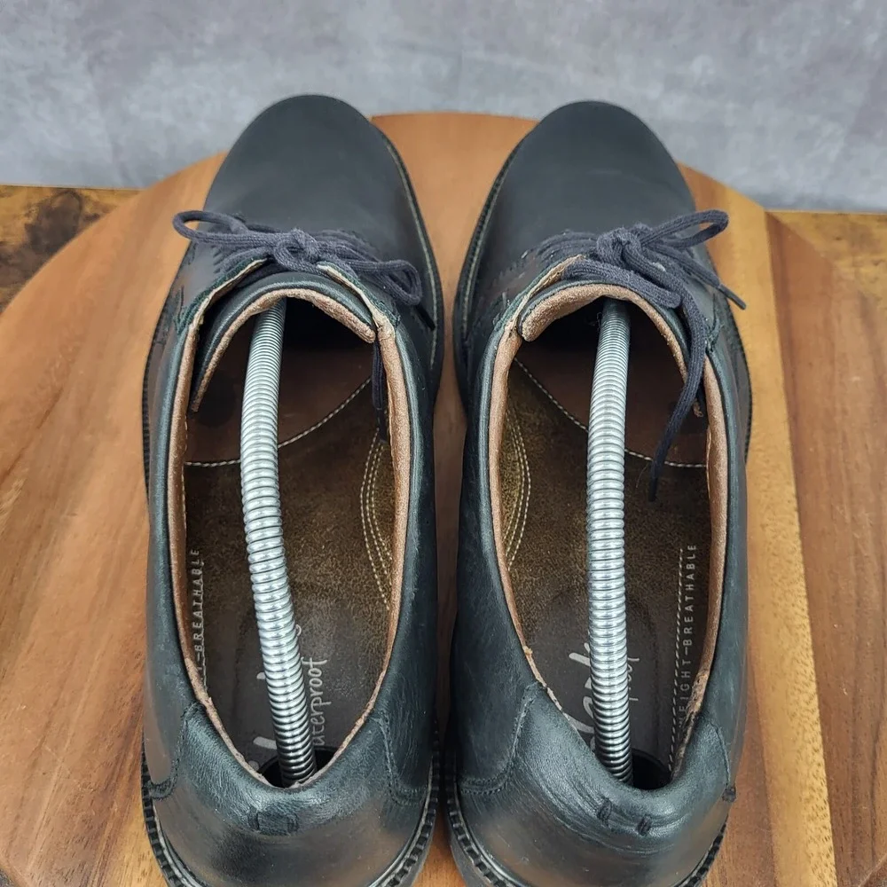 Clarks Oxford Shoes Mens 11 M‎ Black Leather Waterproof Lace Up Casual 82465